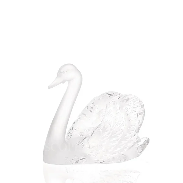 lalique swan head up sculpture