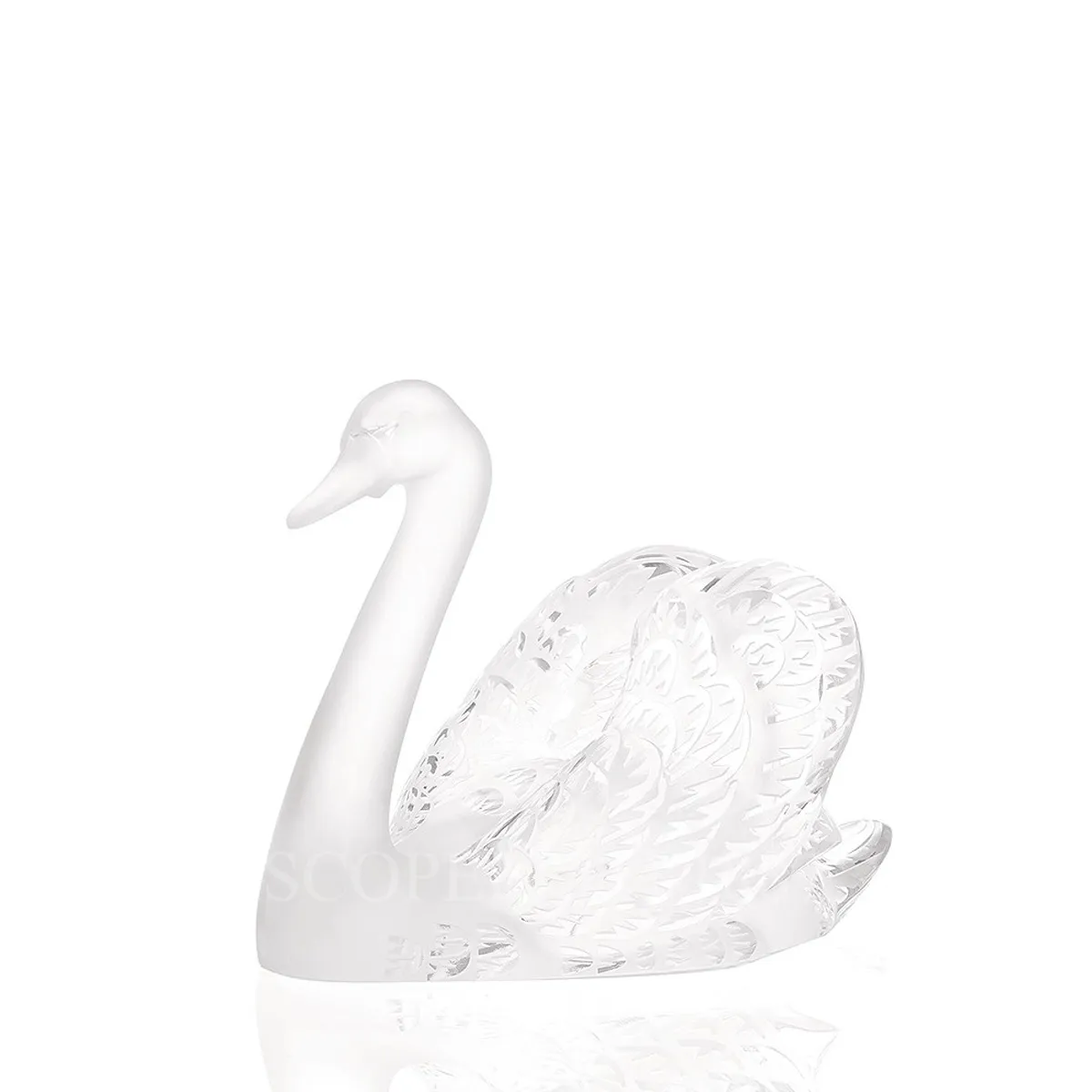 lalique swan head up sculpture
