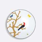 bernardaud aux oiseaux bread and butter plate 16 cm limoges porcelain with bird motif and gold detailing