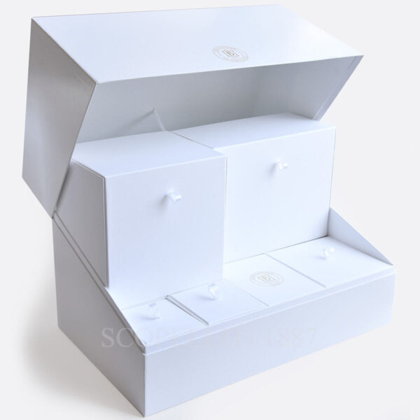 bernardaud aux oiseaux tea gift case with teapot, creamer, sugar bowl, and 6 tea cups with saucers in limoges porcelain gift box