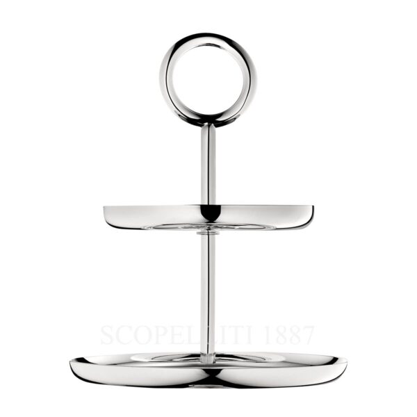 christofle vertigo 2-tier silver-plated dessert stand