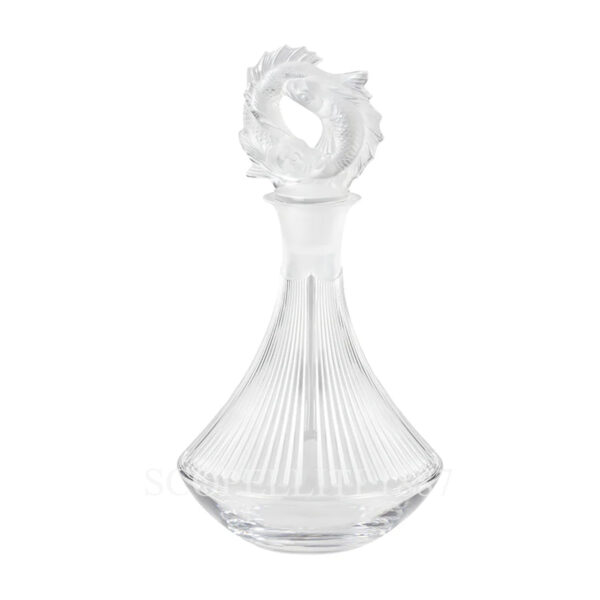 lalique 2 poissons decanter in clear crystal numbered edition