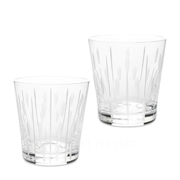 lalique lotus drops and dew tumblers clear crystal handcrafted in france