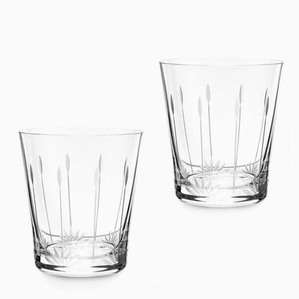 lalique lotus tumbler set of 2 blossoms and buds