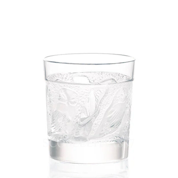 lalique owl old fashion tumbler clear crystal handcrafted in france