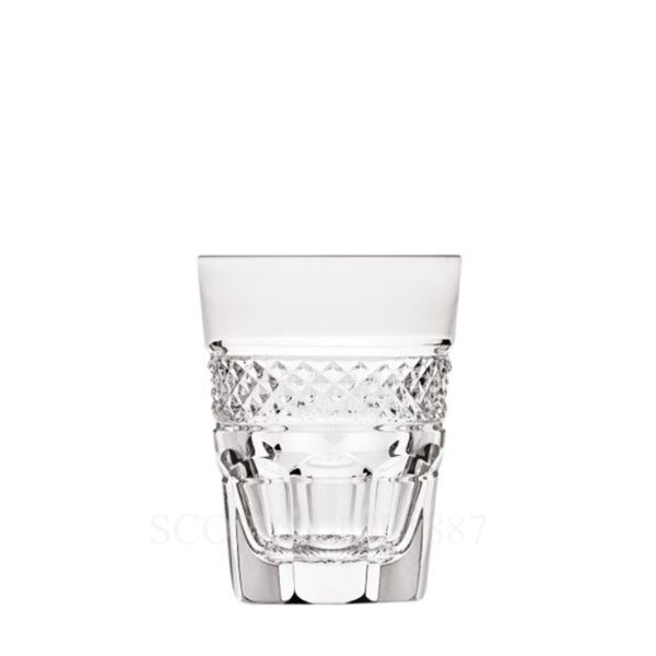 saint louis trianon clear shot tumbler in hand-cut crystal, part of collectible saint louis glassware