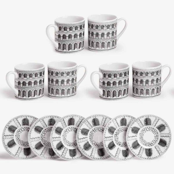 fornasetti coffee cup and saucer architettura set