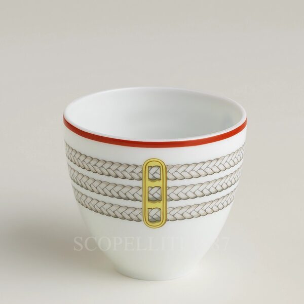 hermes porcelain tumbler small tressages equestres n.2