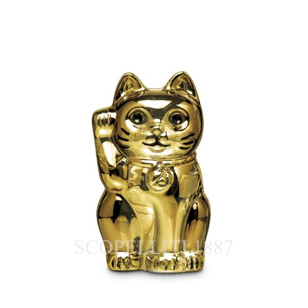 baccarat cat maneki neko gold sculpture