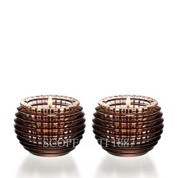 baccarat crystal gray eye votive set