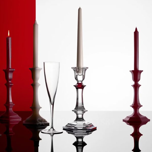 baccarat harcourt candlestick with red knob