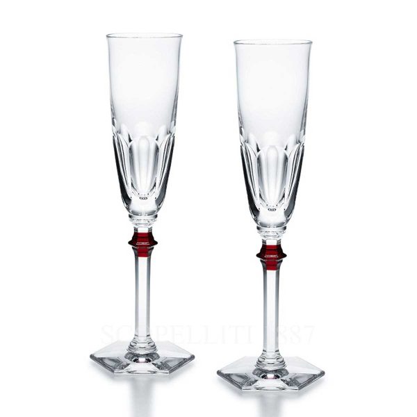baccarat gift set 2 flutes harcourt eve clear red