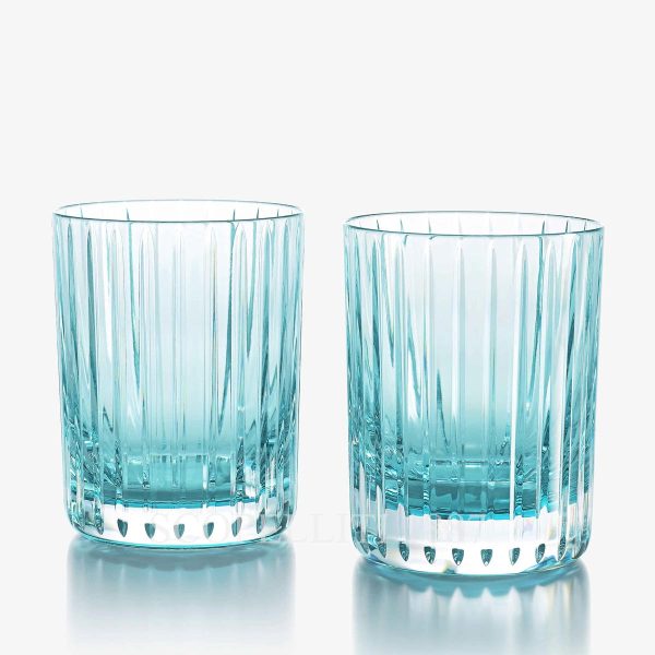 baccarat harmonie turquoise crystal tumblers – set of 2, luxury barware