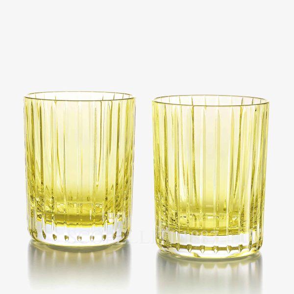 baccarat harmonie yellow crystal tumblers – set of 2, luxury barware