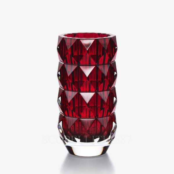 baccarat louxor crystal vase red