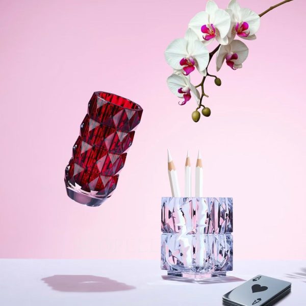 baccarat louxor crystal vase red