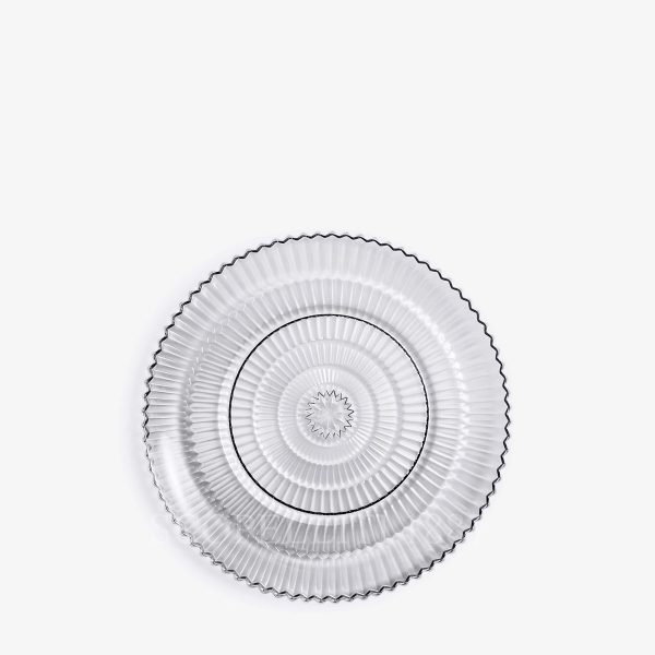 baccarat mille nuits clear crystal extra small plate with engraved motif