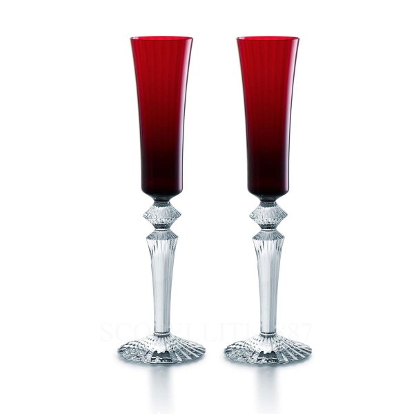 baccarat gift set 2 flutes mille nuits flutissimo red