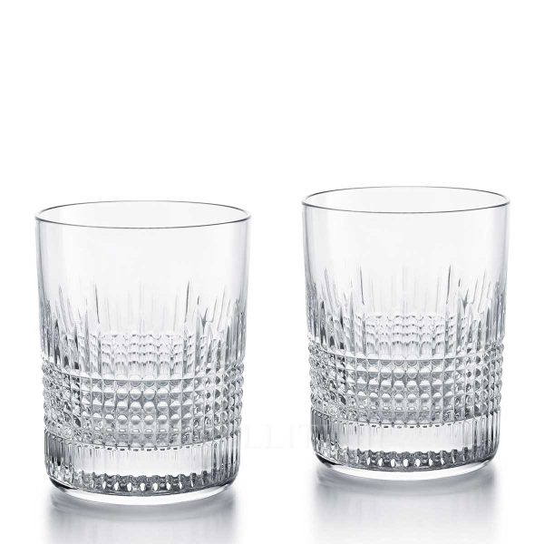 baccarat nancy set two crystal tumblers medium