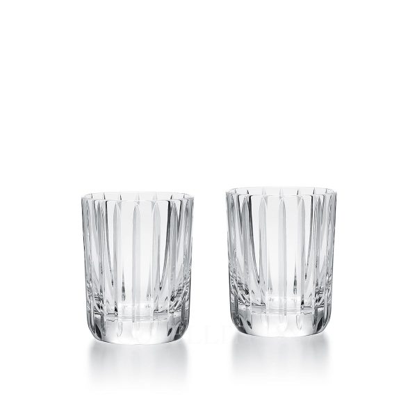 baccarat set of 2 crystal shot tumblers harmonie