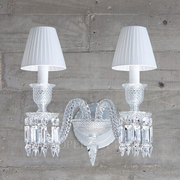 baccarat zenith wall lamp 2 lights with lampshades