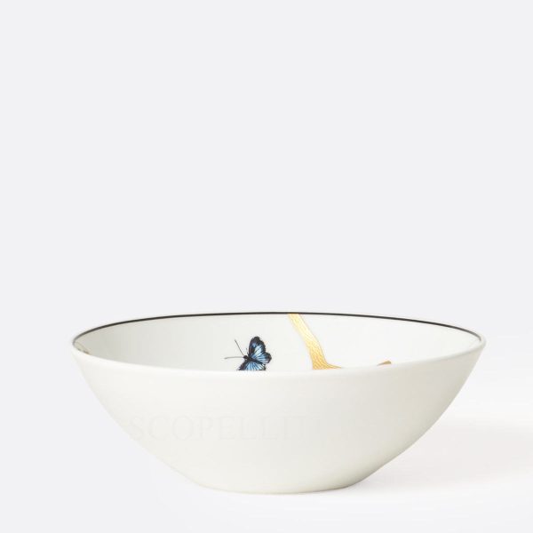 bernardaud aux oiseaux cereal bowl in limoges porcelain with hand-painted bird motifs
