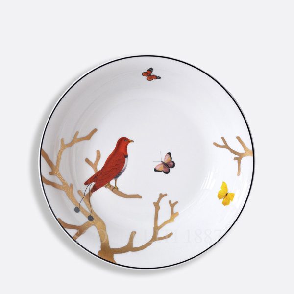 bernardaud aux oiseaux open vegetable bowl in limoges porcelain with bird motifs and gold details