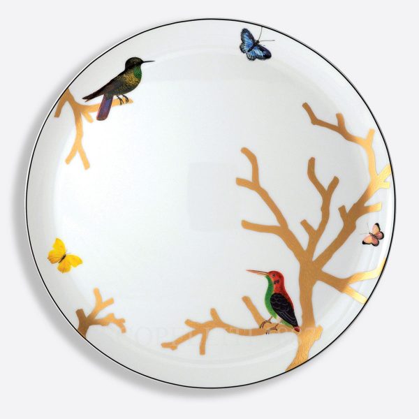 bernardaud aux oiseaux tart platter 32 cm limoges porcelain with bird motif and gold detailing