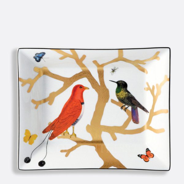 bernardaud aux oiseaux valet tray in fine french porcelain with decorative bird motifs