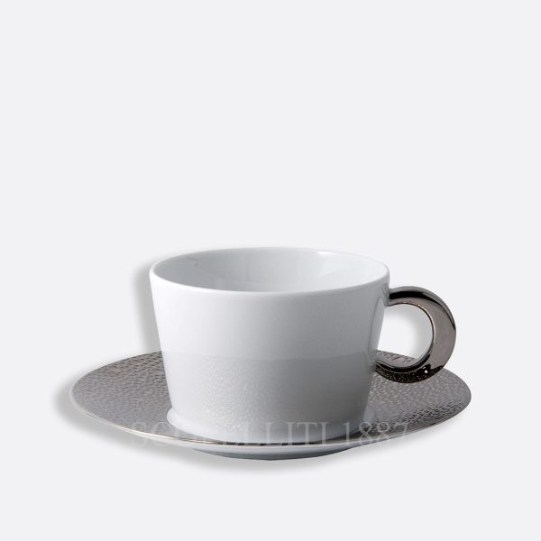bernardaud breakfast cup and saucer ecume platine