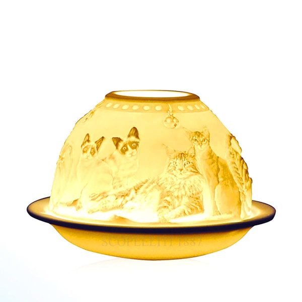 bernardaud designer cats votivelight bisque porcelain