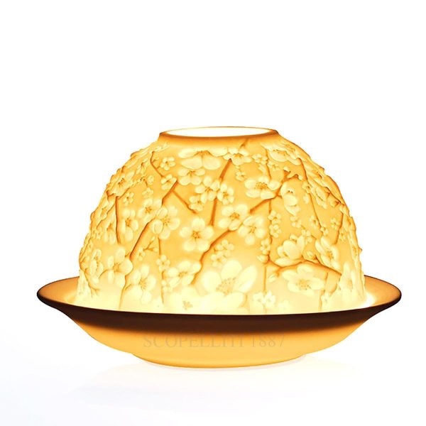 bernardaud designer cherry blossoms votivelight bisque porcelain