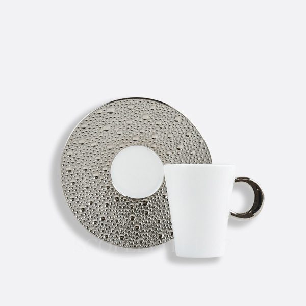 bernardaud coffee cup and saucer ecume platine