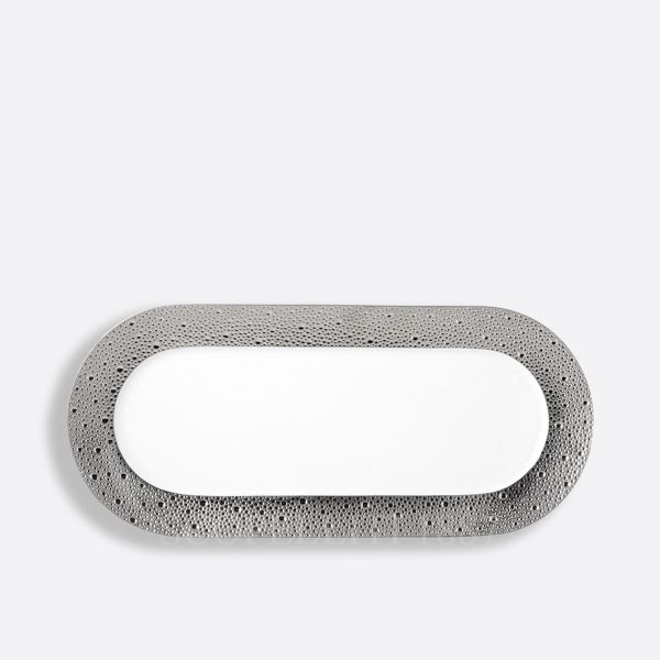 bernardaud oblong platter ecume platine