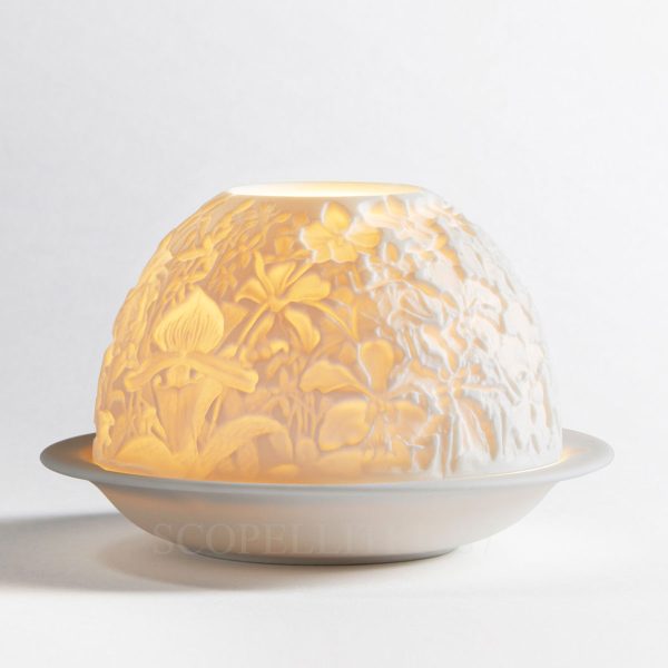 bernardaud orchid votive light with candle
