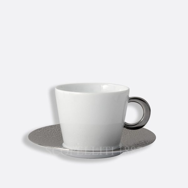 bernardaud tea cup and saucer ecume platine