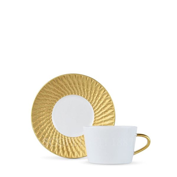 bernardaud twist gold tea cup saucer