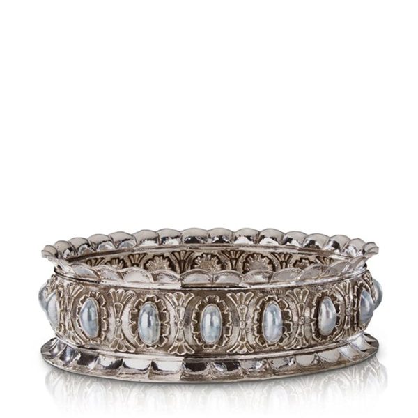 buccellati fesonata sterling silver centerpiece bowl with nacre pearls