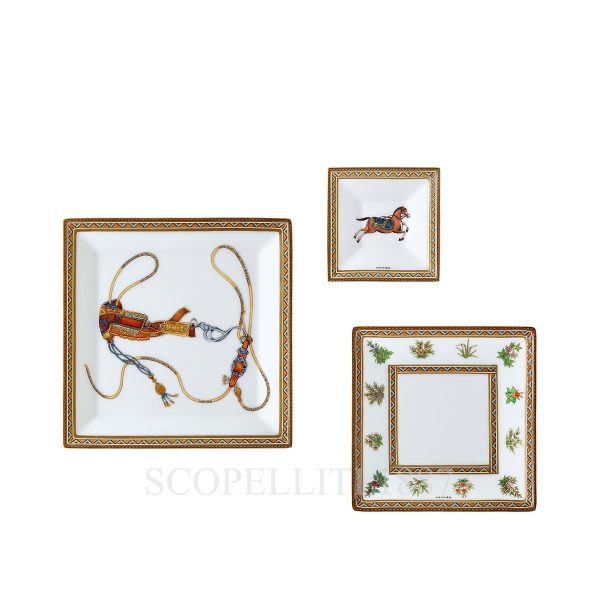 hermes cheval d'orient square plate set