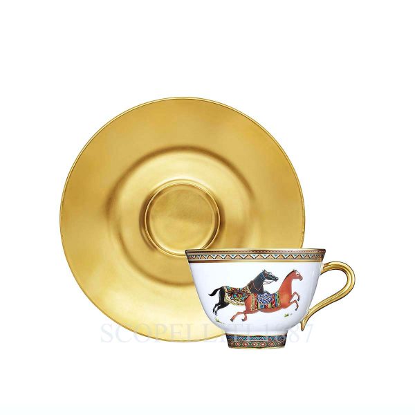 hermes limoges porcelain cheval d orient tea cup and saucer