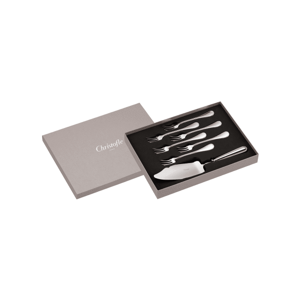 christofle albi cake server and 6 forks gift set