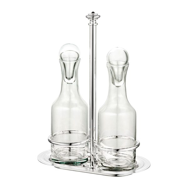 christofle albi silver plated oil and vinegar cruet set