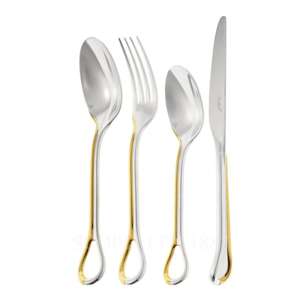 christofle flatware set carrousel 24 pcs gold gilding