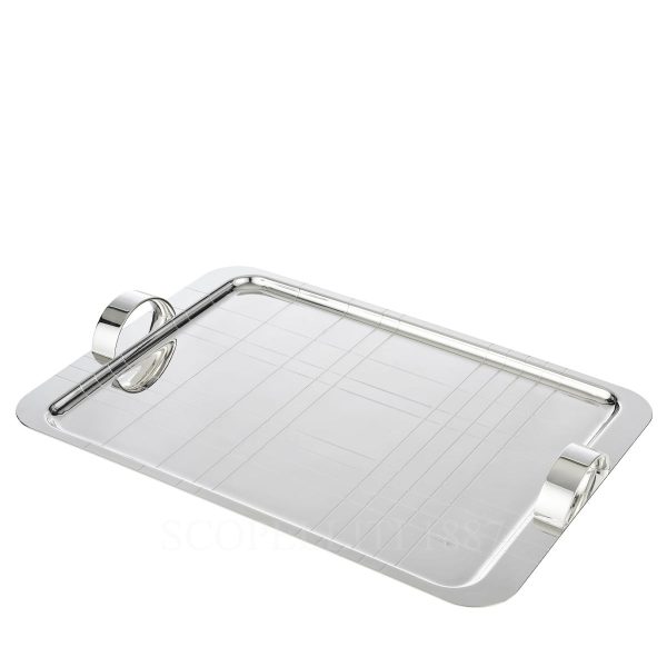 christofle graphik large tray with handles silver plated