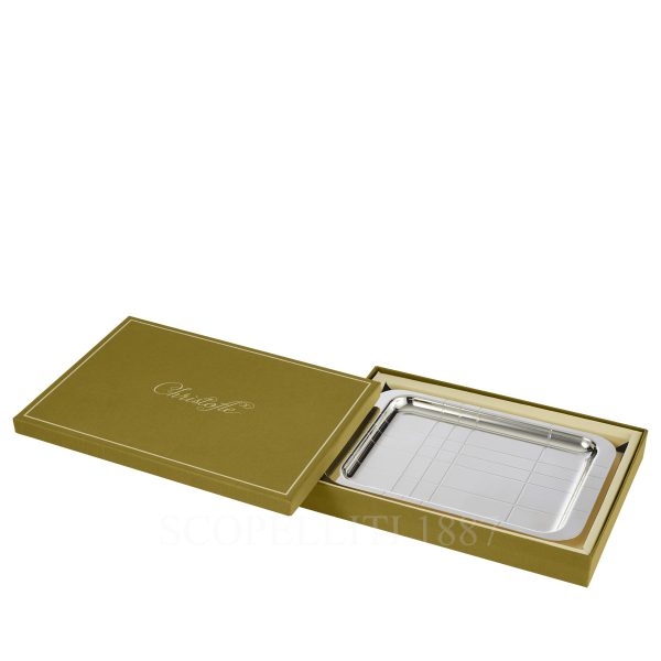 christofle graphik tray silver plated 22x16 cm