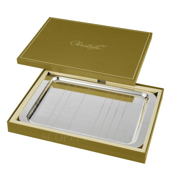 christofle graphik tray silver plated 30x21
