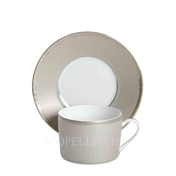 christofle gris metropolis tea cup saucer