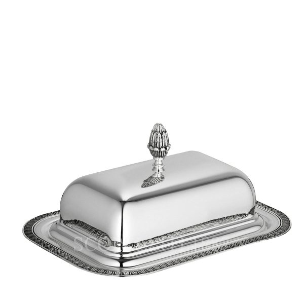 christofle malmaison silver plated butter dish with lid