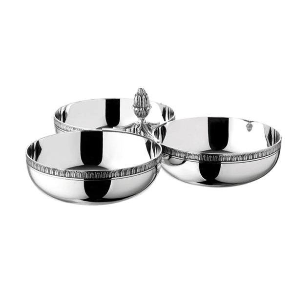christofle malmaison silver plated three part server