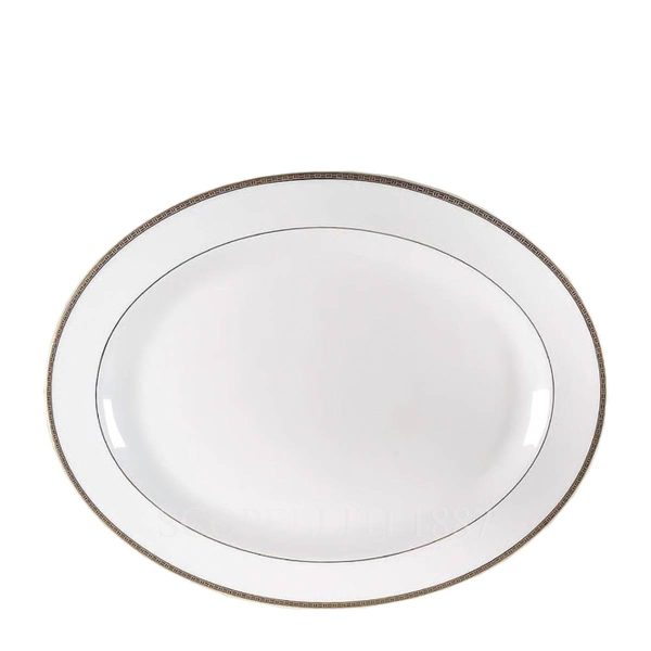 christofle metropolis gris oval plate